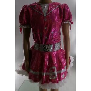 Dance Costume Large Child Pink Inked Jazz Clogging Cowgirl Stars Rhinestone